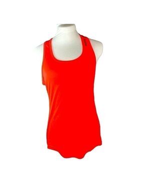 REEBOK racerback tank neon orange mesh insert on back branded size S
